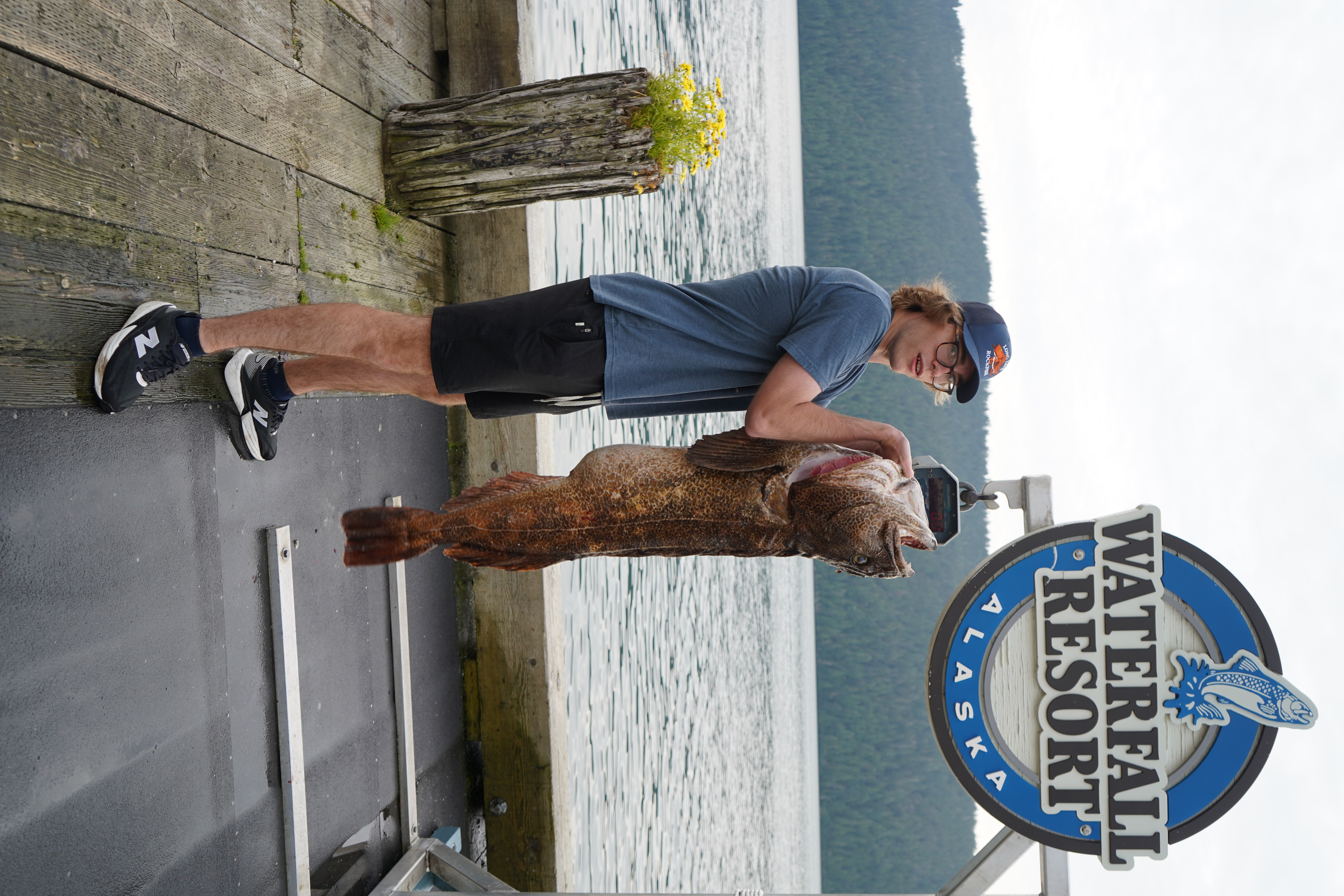 Nicholas Bittner with his 58.1-pound lingcod