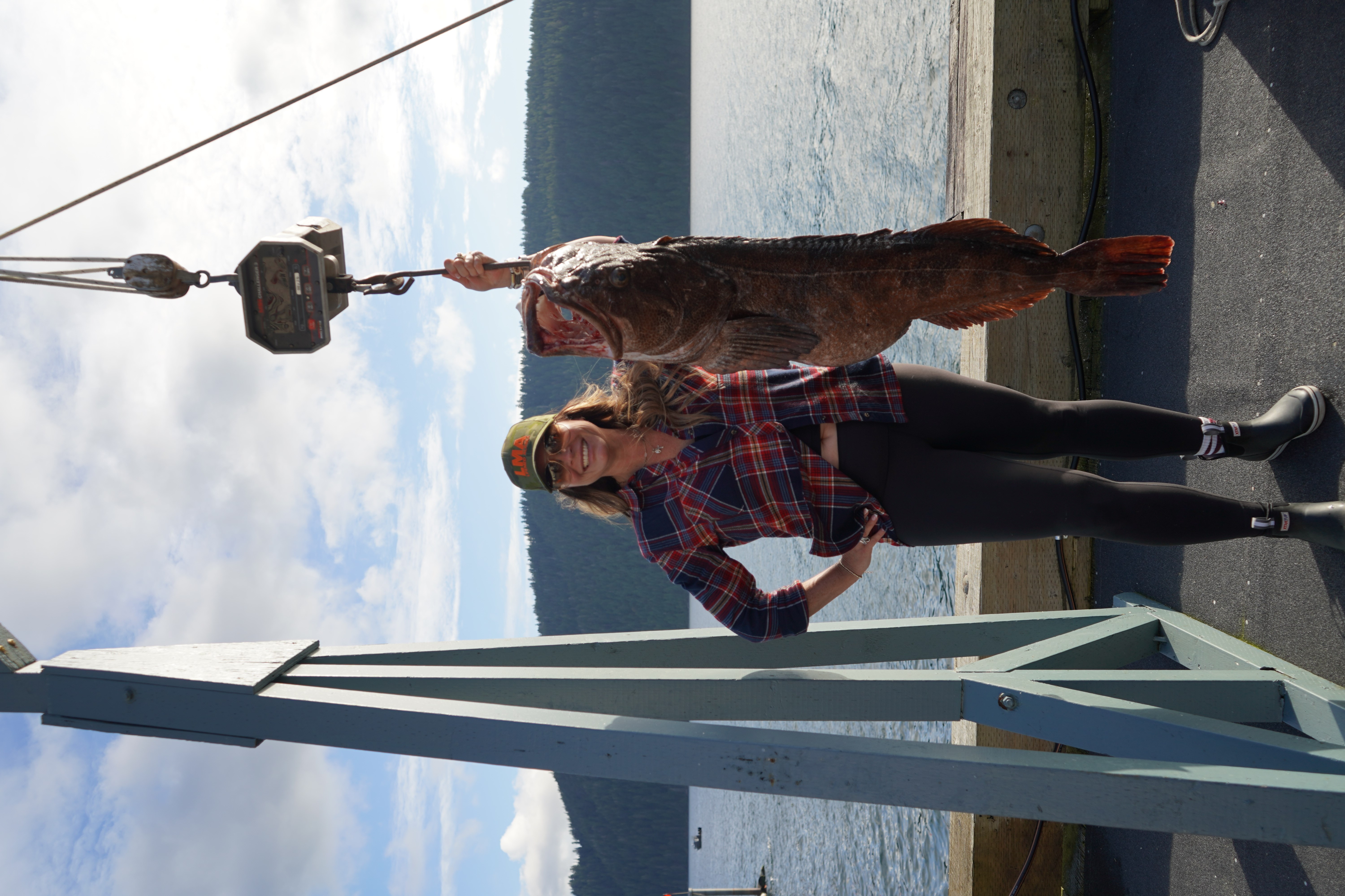 Grace Greene with her 56.2-pound lingcod